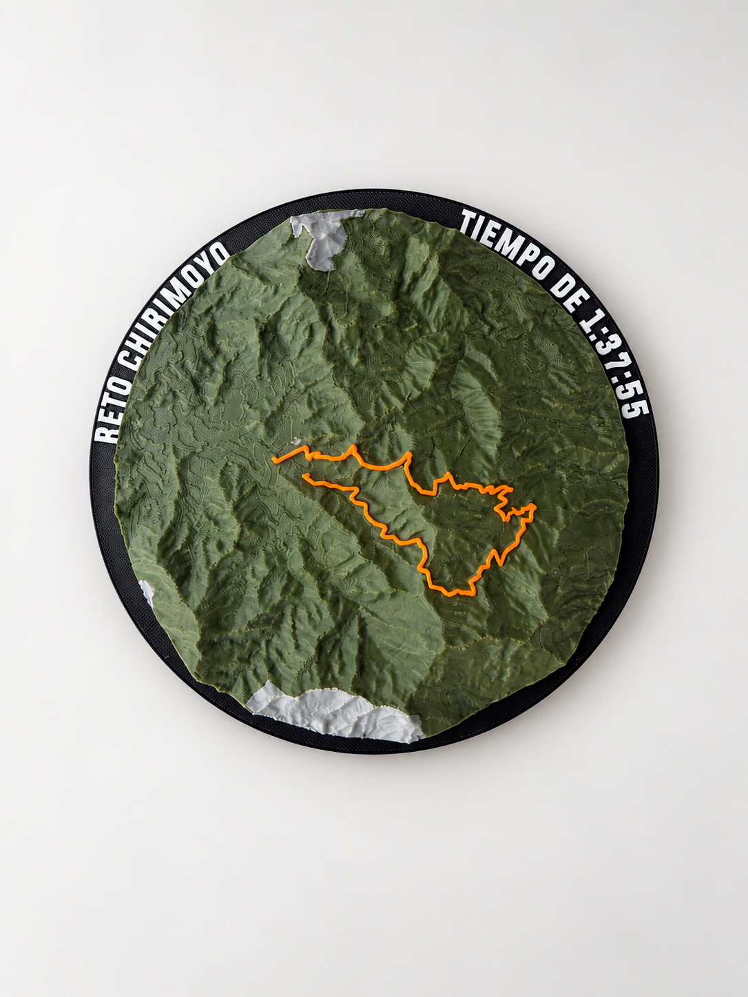 Mapa circular con relieve 3D del Reto Chirimojo